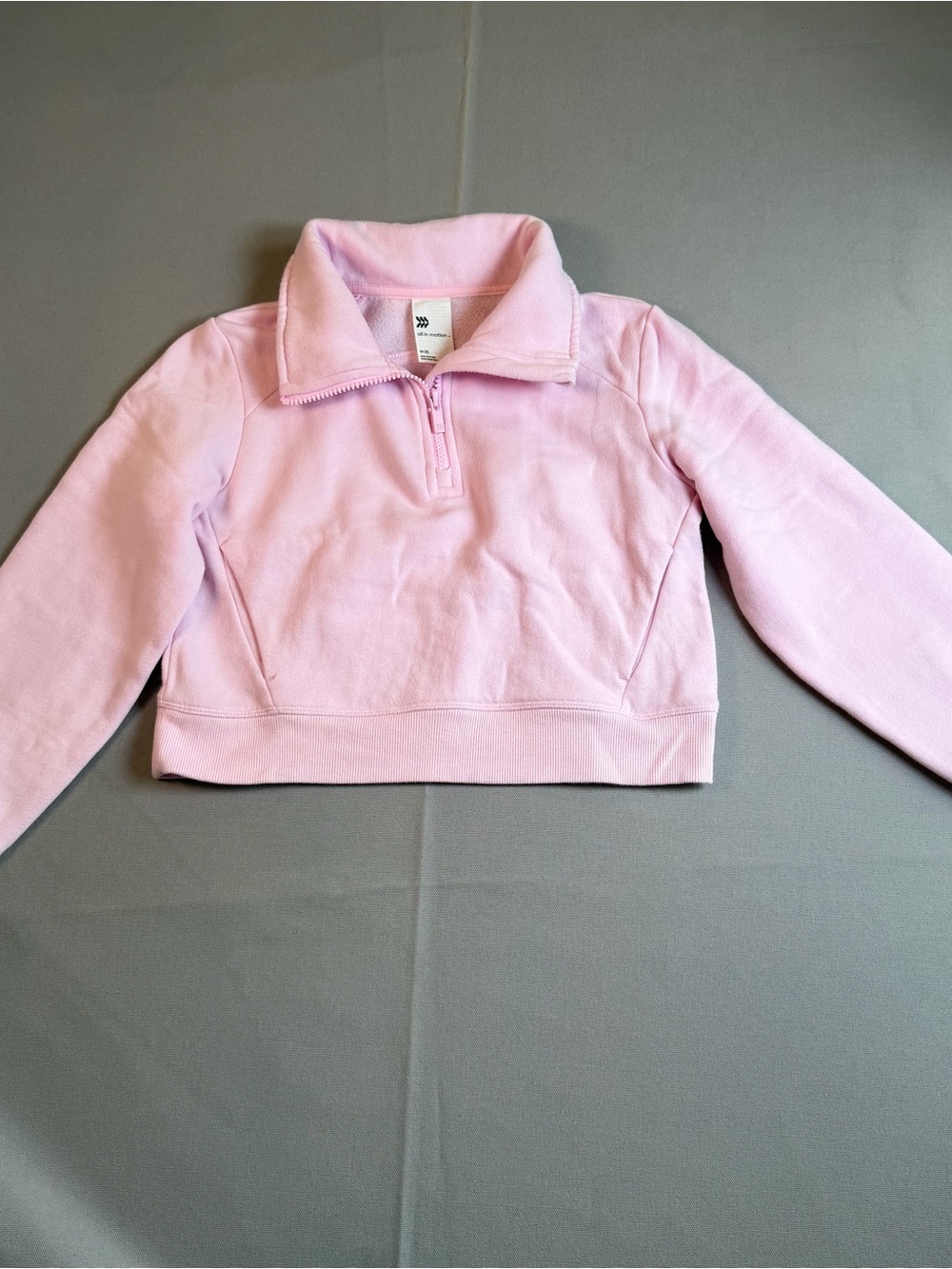 All In Motion Girls' szM (8) Pink Quarter-Zip Pullover Scuba Sweatshirt Athletic